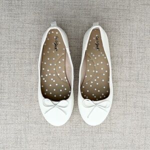 Cat & Jack Girls White Slip On Ballet Flat Size 13